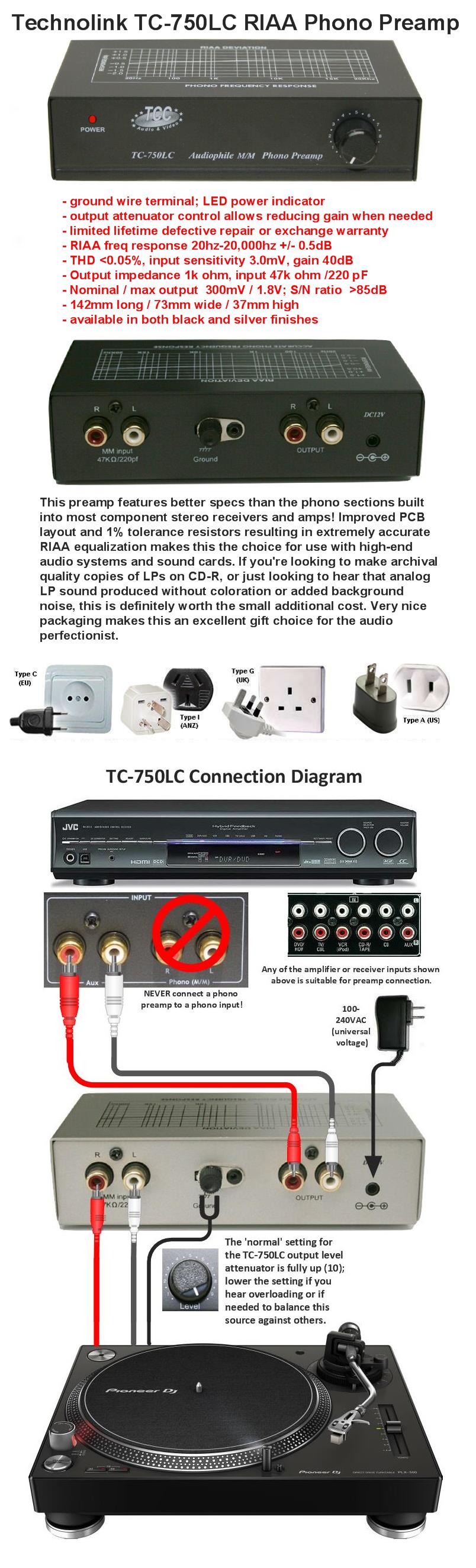 TCC TC-750LC Préamplificateur Phono